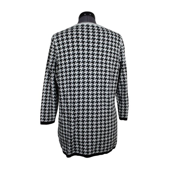 Alia‎ women's large black white houndstooth round neck knit pullover sweater 1X - Picture 3 of 8